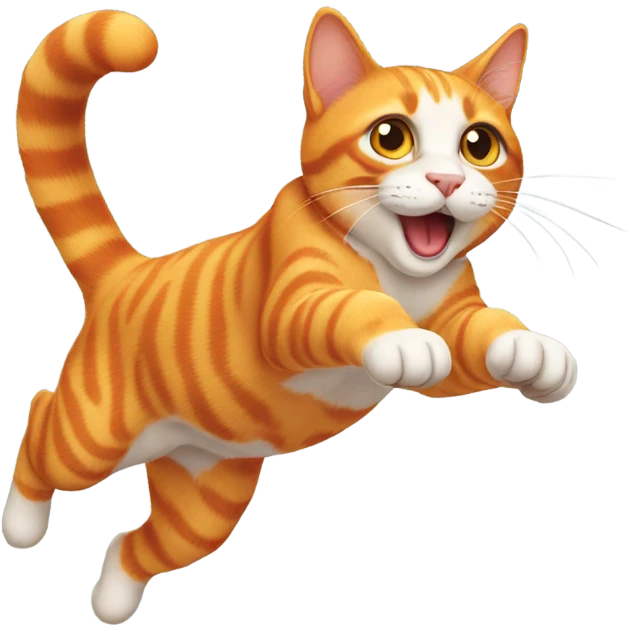 Orange cat jumping  emoji