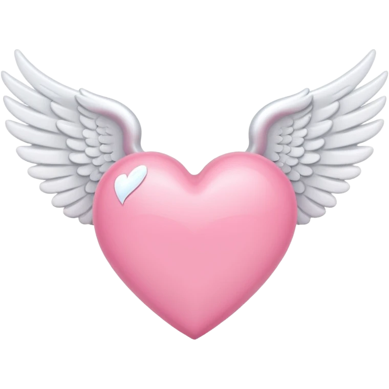 Pink heart with white angel wings emoji