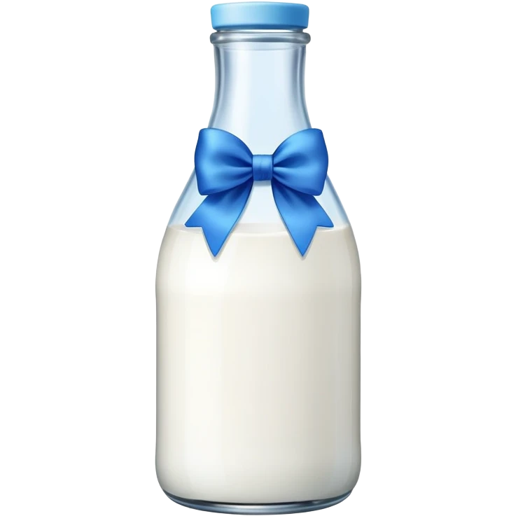 milk bottle with blue bow emoji