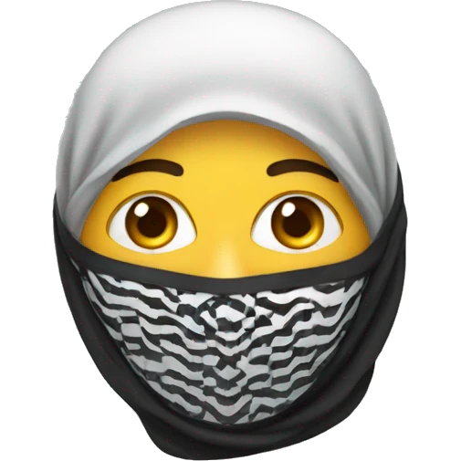  A person wearing a keffiyeh mask emoji