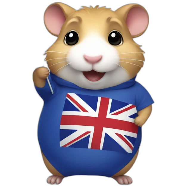 Fat hamster waiving uk flag  emoji