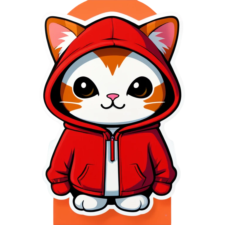 Cute cat in a hood emoji