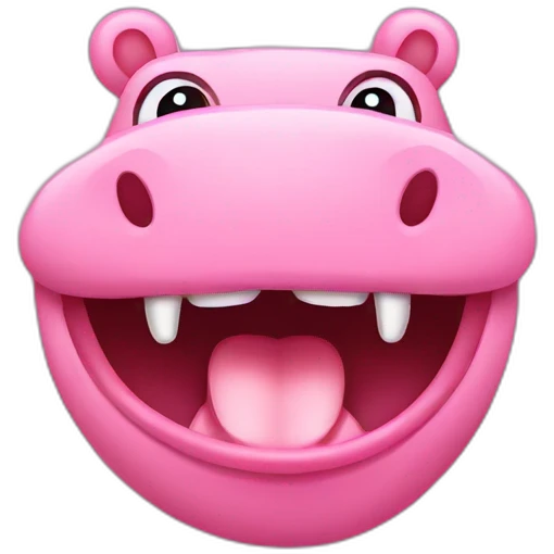 tongue teasing pink hippo emoji