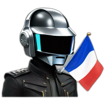 Daft punk holding french flag emoji