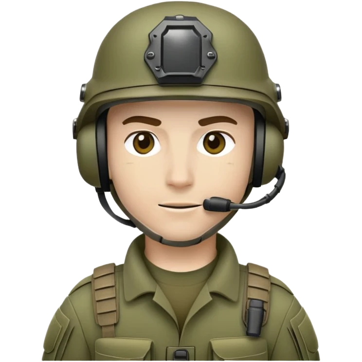 Modern soldier with tactical helmet and headset emoji