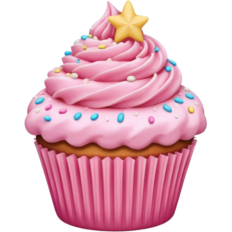 Cupcake with pink icing emoji