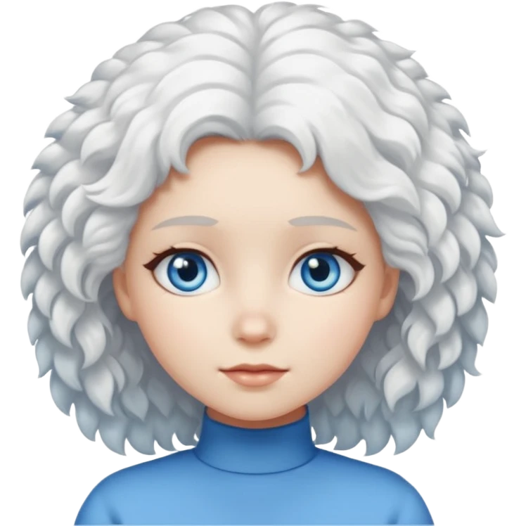 girl with white fluffy hair emoji