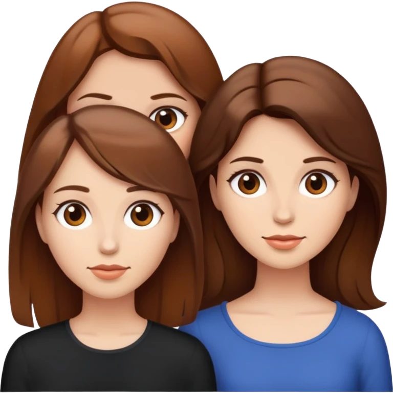 Three Woman with Brown hair emoji