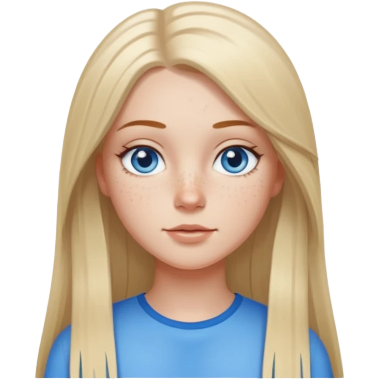 short and thick body white girl with long straight hair and blue eyes emoji