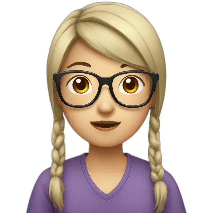 asian girl with glasses emoji