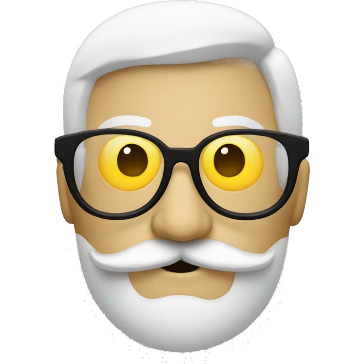 mustache with glasses with classic yellow emoji face emoji