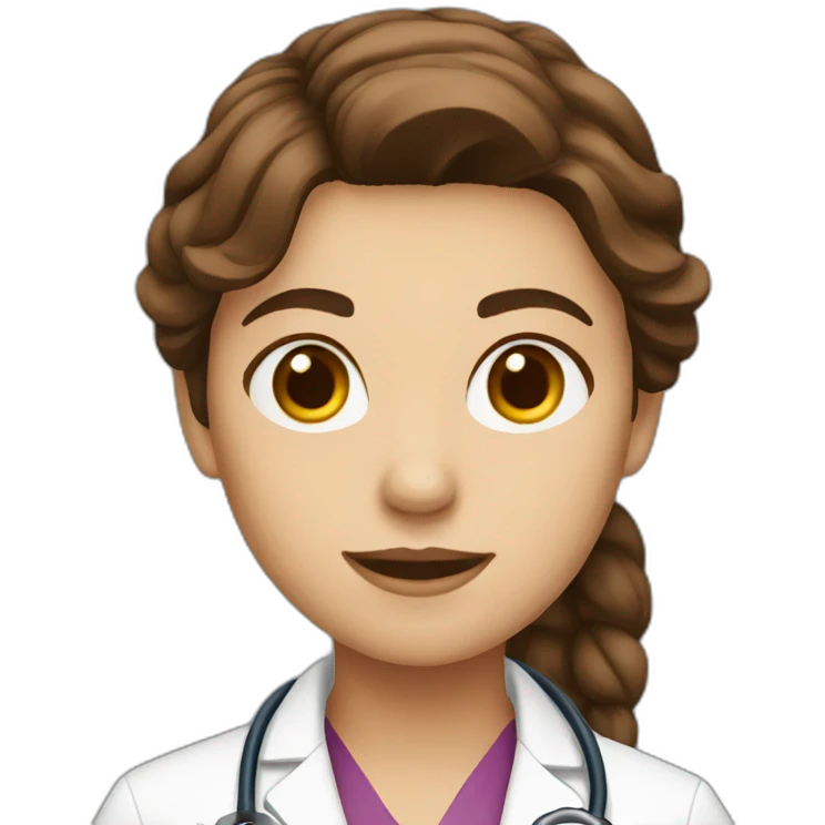 Female brown hair Doctor emoji