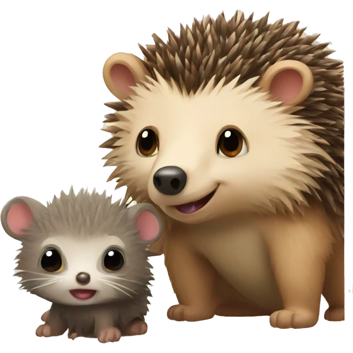 Hedgehog and bear cub emoji