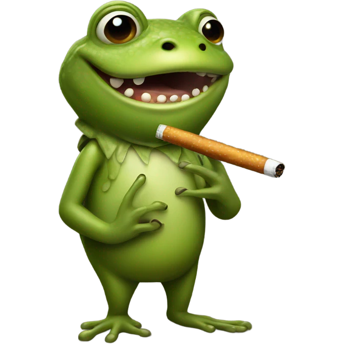 frog miced with bear with cigarette ￼ emoji