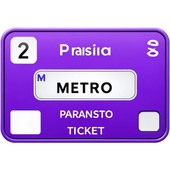 Parisien metro purple ticket  emoji