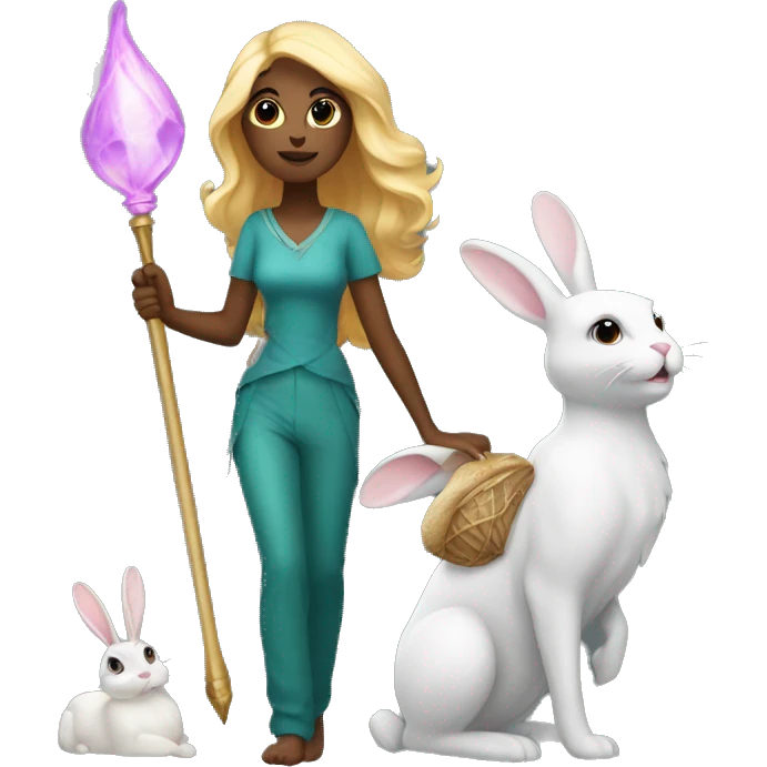siren with a wand and a bunny emoji