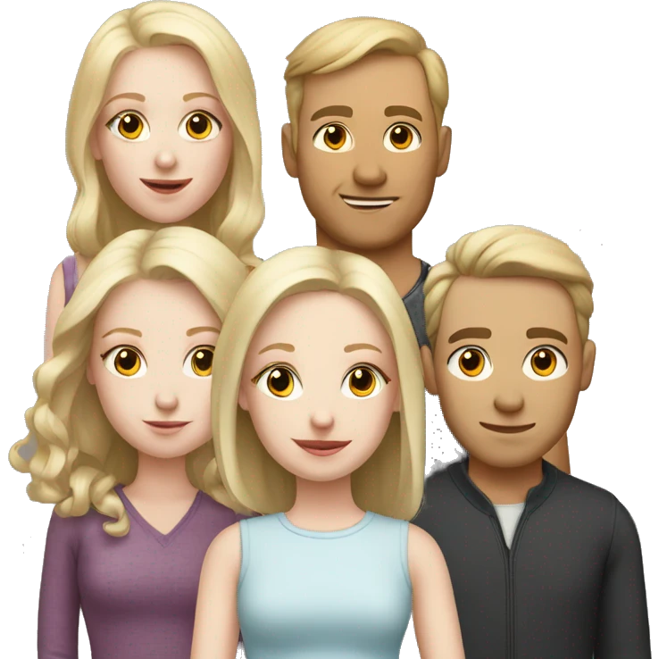 Pale skin family of 6  emoji