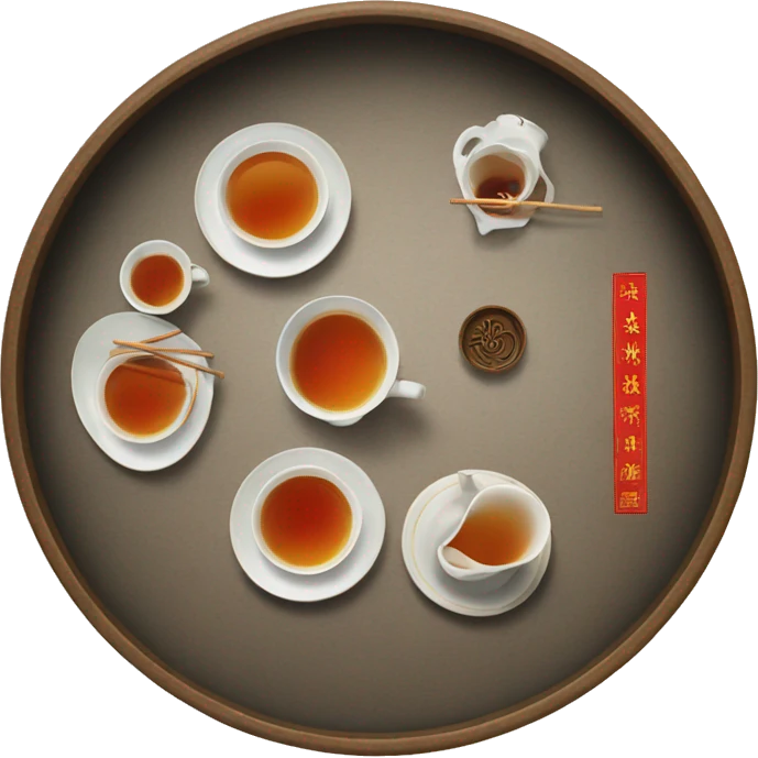 chinese tray with tea emoji