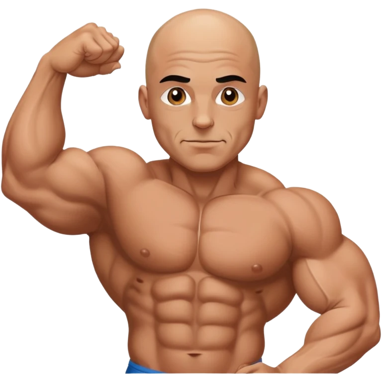 bodybuilder bald and small emoji