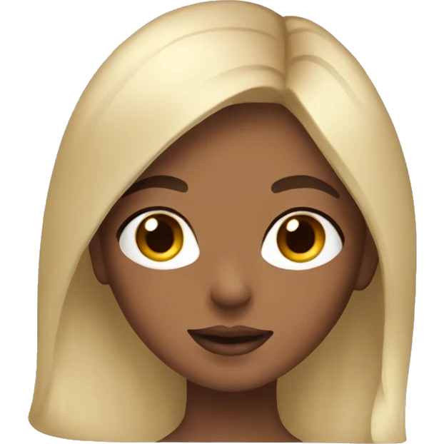 Girl with brunette hair and blonde highlights doing skin care  emoji