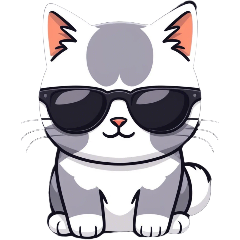 Cat with sunglasses emoji