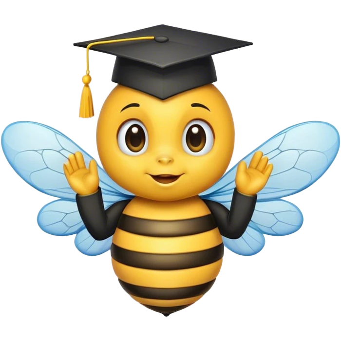 graduated bee salute emoji