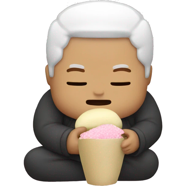 Mitsuri eating Sakura mochi emoji