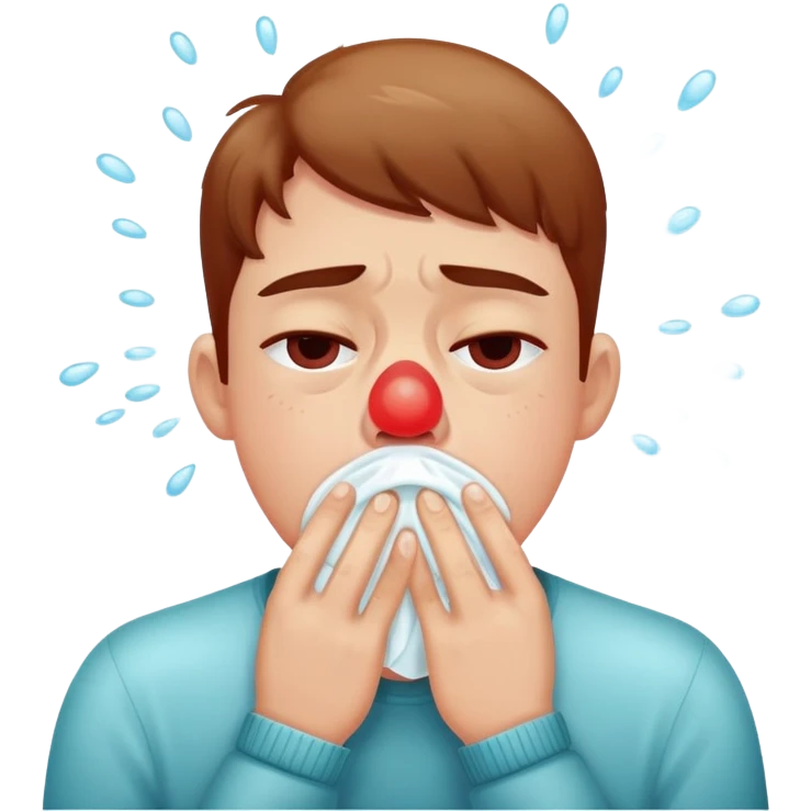 person sneezing with allergies emoji