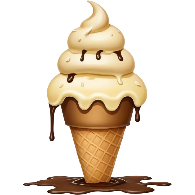 Ice cream cone dropped in dog shit emoji
