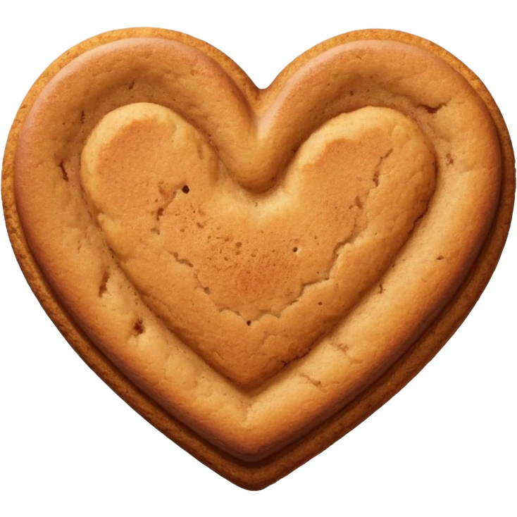 snicker doodle cookie with cinnamon powder on top in a heart shape cookie emoji