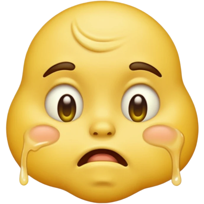 puking face, classic yellow emoji style, cheeks puffed emoji