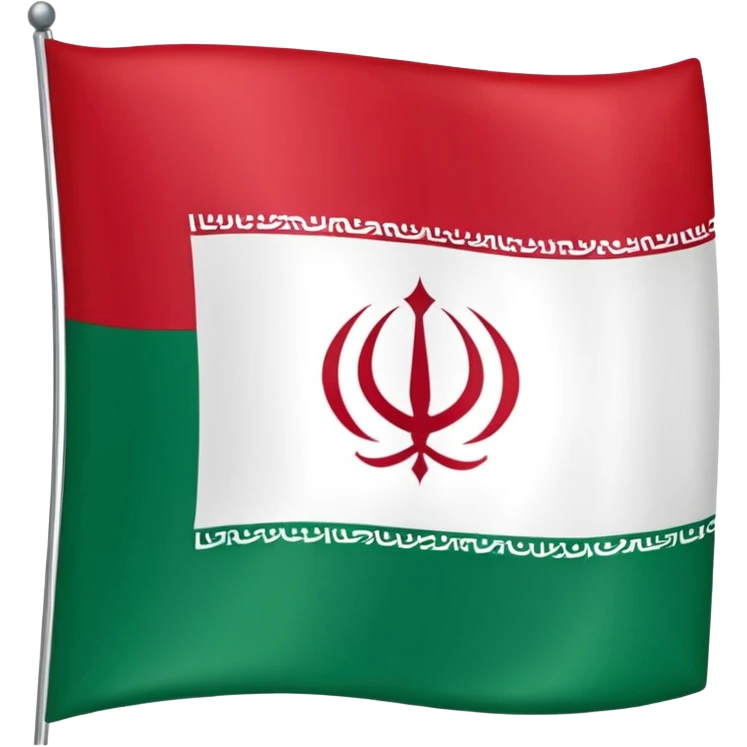 square iranian flag green white and red, green on top  whiite in middle red at the botto,, emoji