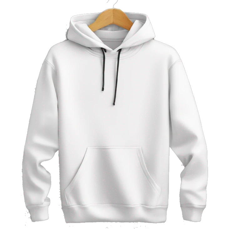 Plain White color pullover hoodie no person emoji