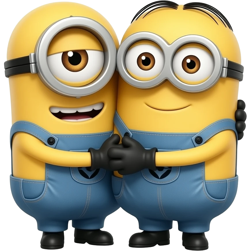 Minion hugging a goat emoji