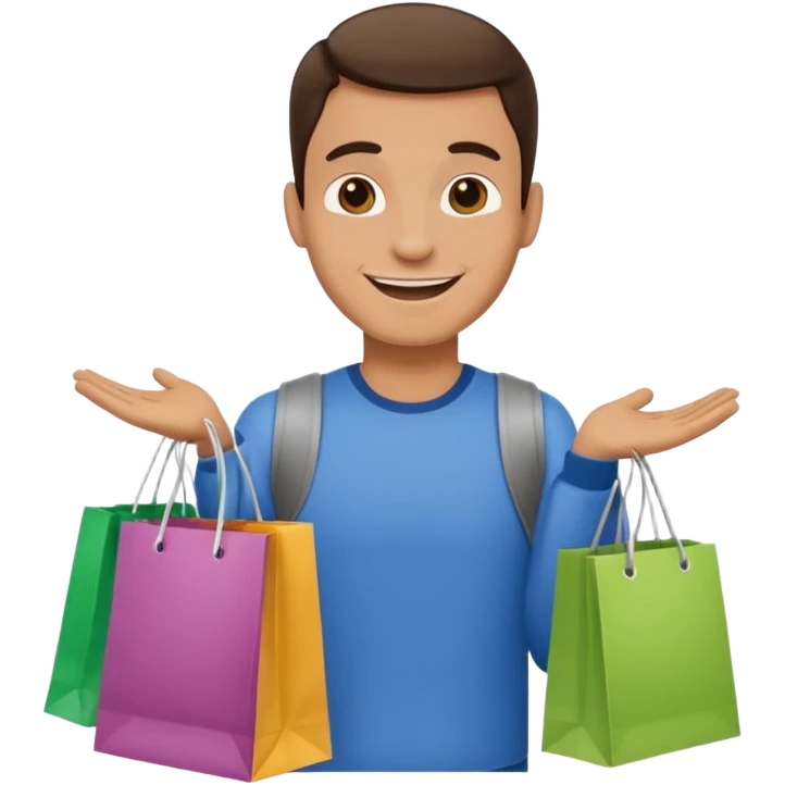 man with shopping bags emoji