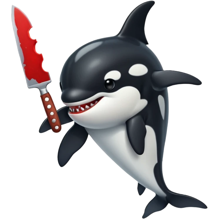orca holding a bloody knife emoji