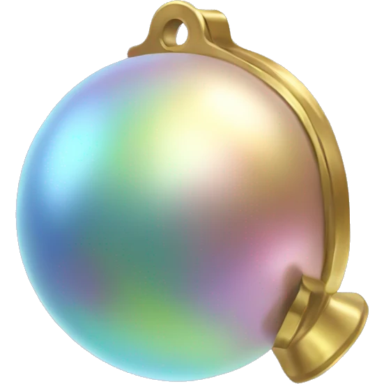 Pastel Realistic metallic globe sleigh bell. emoji