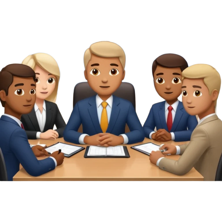 a man in a meeting with other emoji