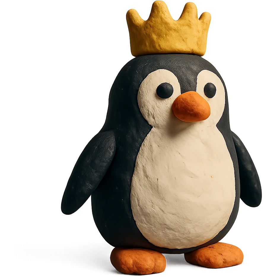 penguin with a crown emoji