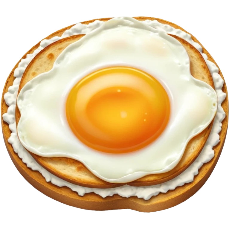Sour bread with cottage cheese and egg on top emoji