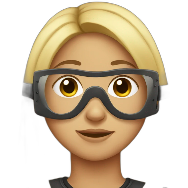 Girl wearing a horse mask emoji
