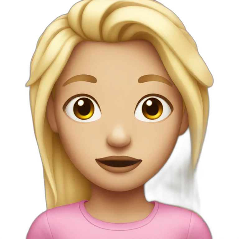 ugly girl with blond hair emoji