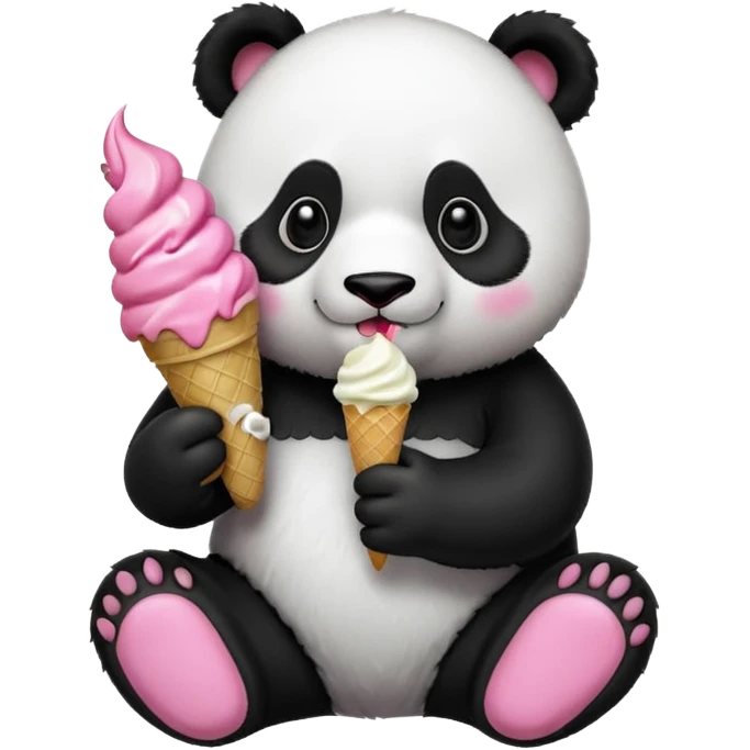 Panda eating ice cream emoji