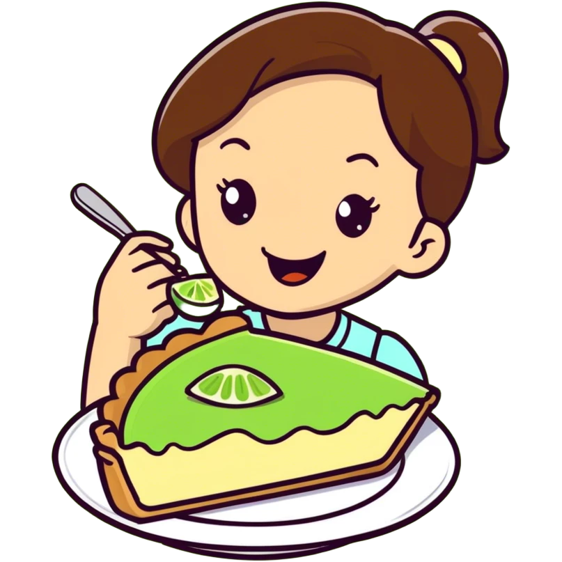 Little girl eating a key lime pje emoji