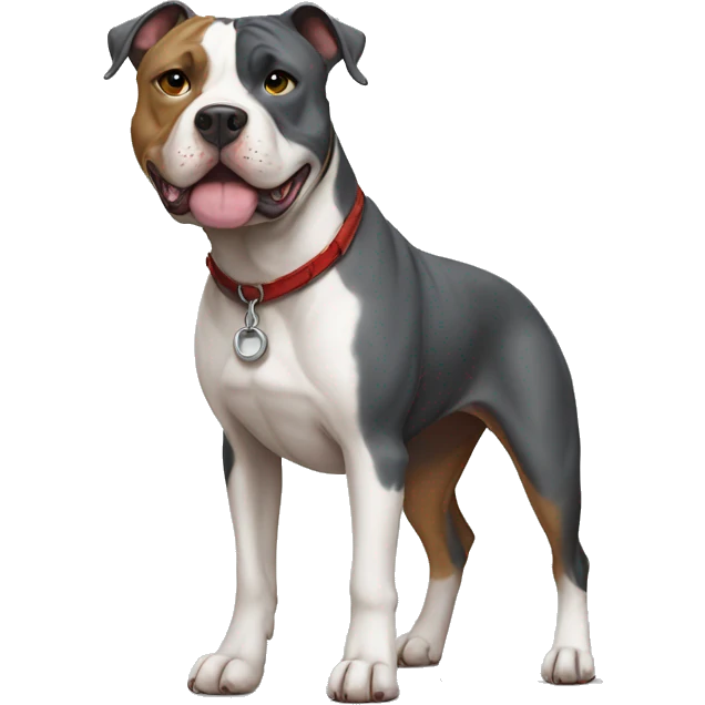 american staffordshire standing like hero emoji