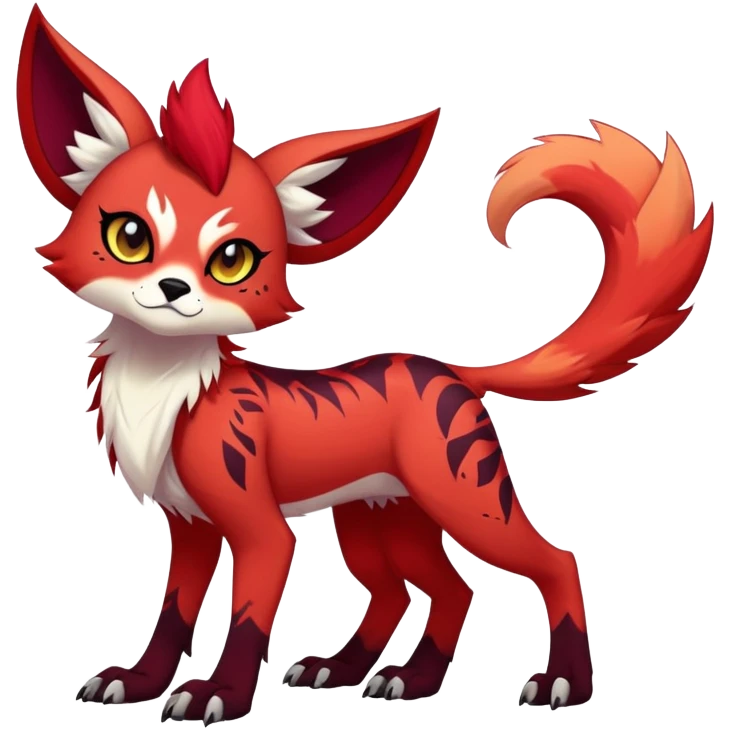 edgy badass cool Falvie-Fionbri-creature-fursona, full body, with random markings emoji