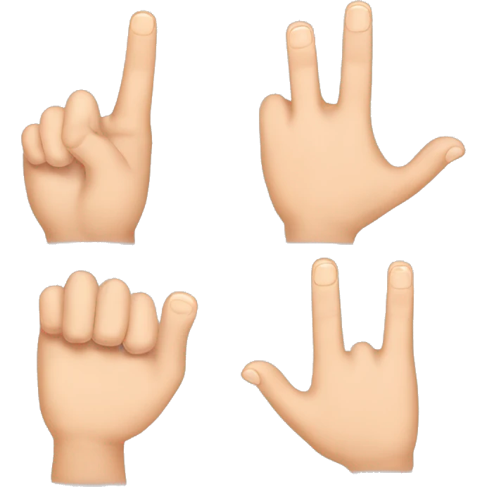 close the thumb finger, index finger and middle finger and open the ring finger and little finger emoji