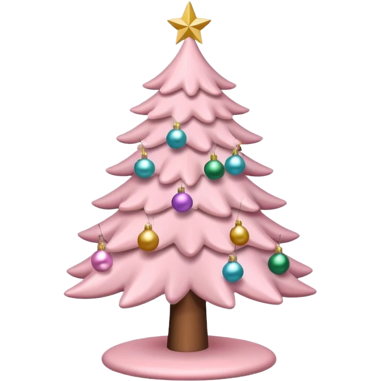 pastel pink christmas tree emoji