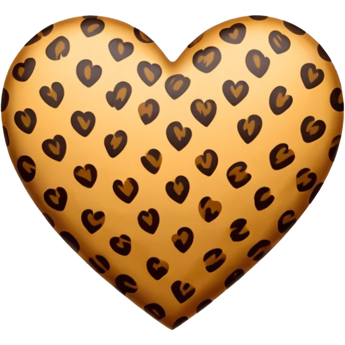 leopard print heart emoji