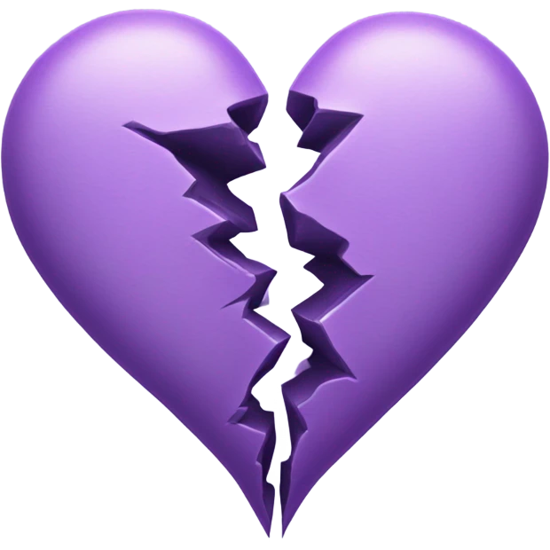 light purple broken heart emoji